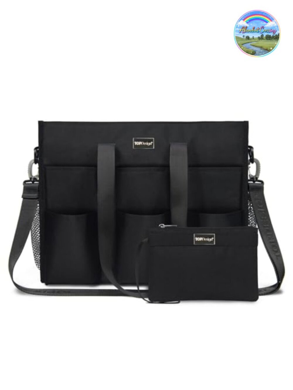 Utility Water Resistant Tote Bag with 22 Pockets Zipper Closure